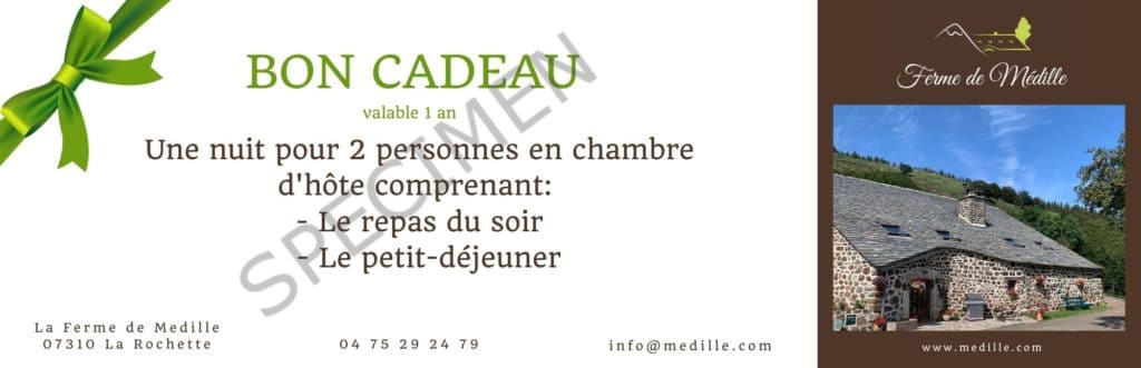 bon cadeau specimen